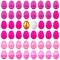 Set of 46 Pink Plastic Eggs, 1 White Egg, and 1 Gleaming Golden Easter Egg